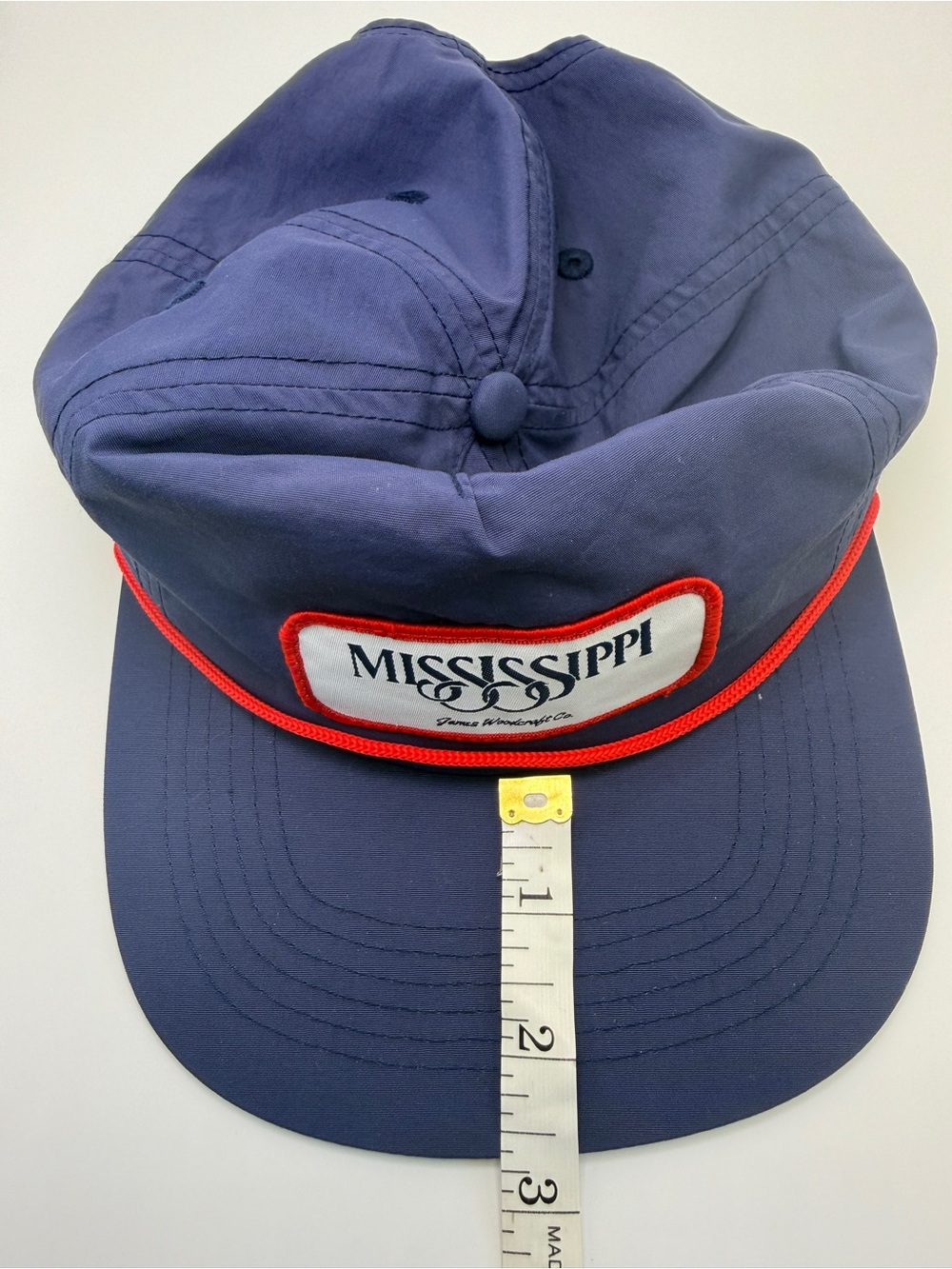 Ole Miss Mississippi Rope Hat Navy Red 5 Panel Snapback Cap Vintage 80s Inspired - Picture 8 of 10